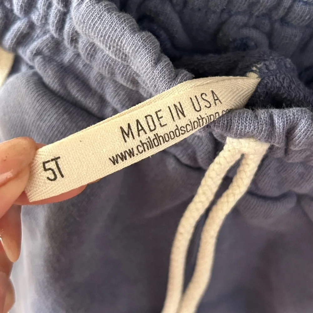 Childhoods Clothing Company retro Navy shorts, curved hems, thick terry cloth 5 - Picture 5 of 7